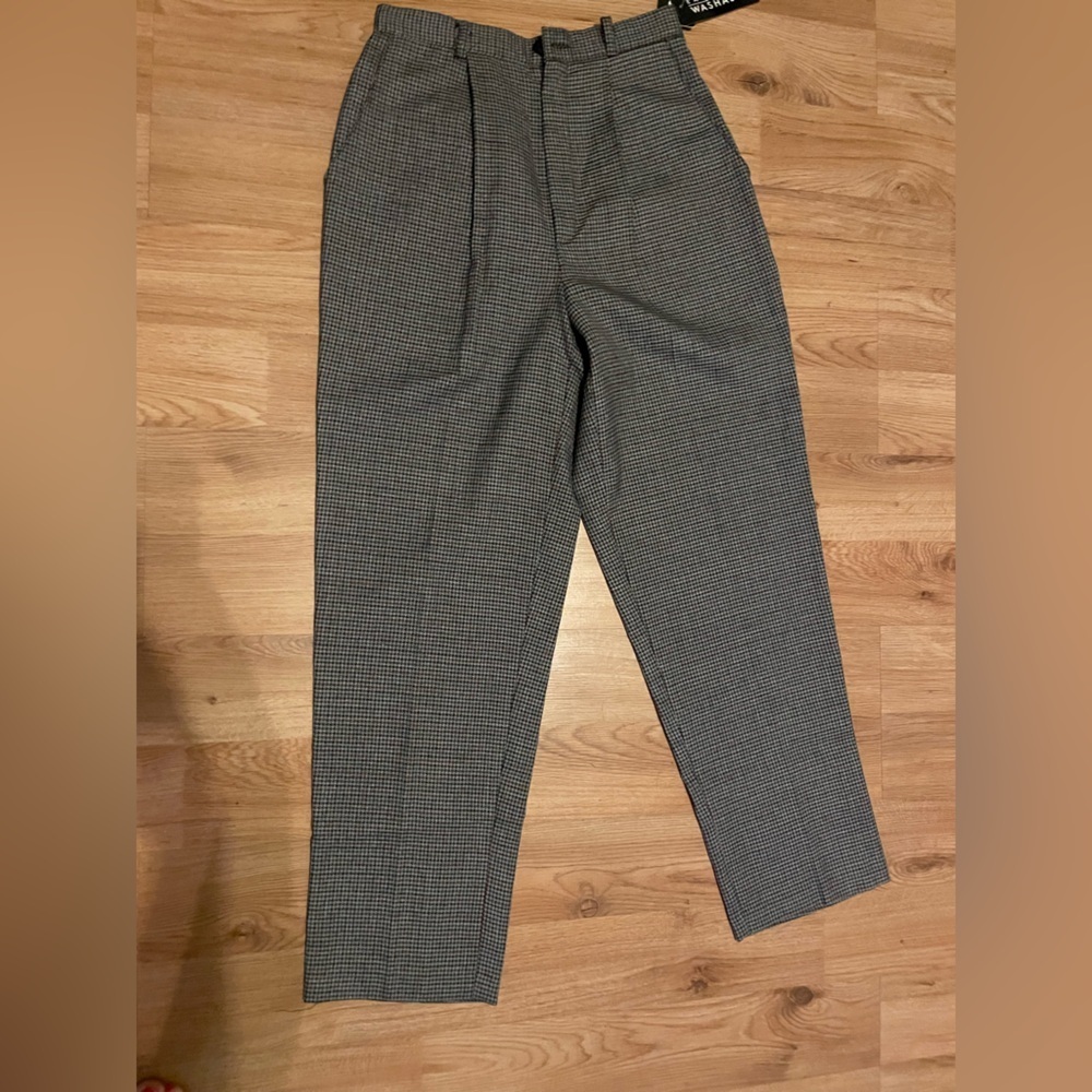 NWT Briggs New York Men's Black and Gray Patterned Dress Pants 4P